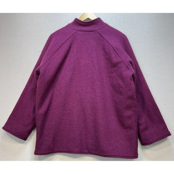 Norm Thompson Women's Button Front Wool Short Coat Long Sleeve Size 1X Fuchsia - Picture 2 of 11